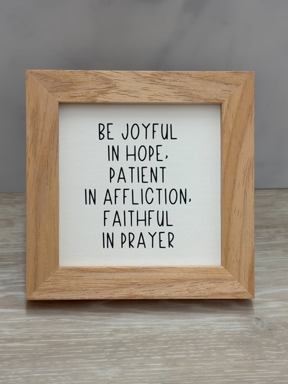 Be Joyful In Hope Framed Wooden Sign 4x4 Black Boho Shelf Sitter Desk Decor